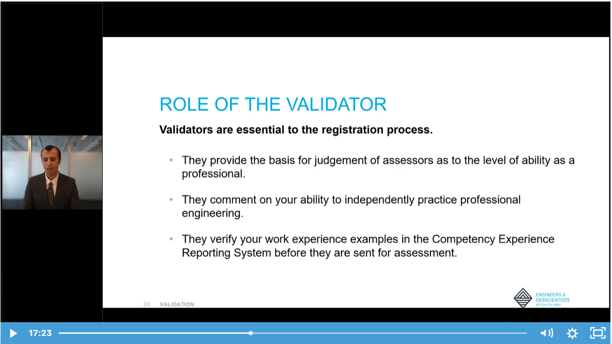 Role of the validators for competency-based assessment