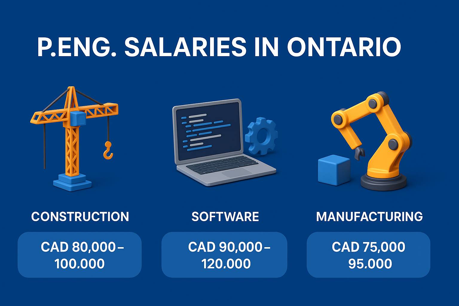 Average Salary Ranges for P.Eng. Across Industries Infographic